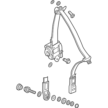 Honda 04814-TS8-A00ZC Tongue Set, Right Front Seat Belt (Outer) (Olive)