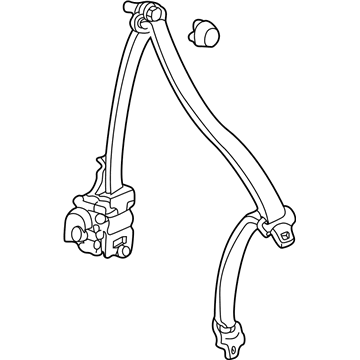 Honda 04828-S9A-A11ZB Tongue Set, Left Rear Seat Belt (Outer) (Saddle)