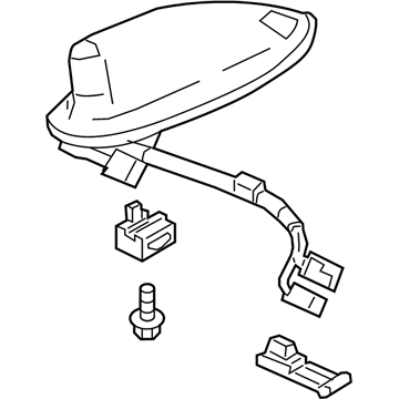 Honda 39150-TGS-A31ZC Antenna Assembly, (Lunar Silver Metallic)