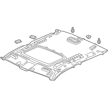 Honda 83201-T6Z-A51ZB Lining, Roof *NH900L* (Sunroof) (DEEP BLACK)