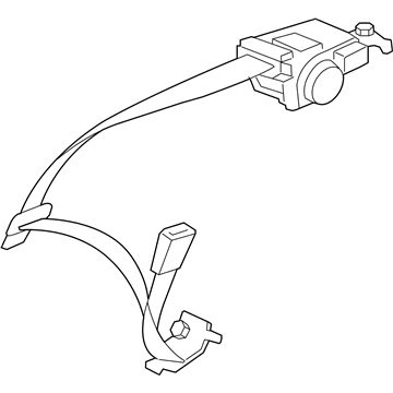 Honda 82855-SVA-A02ZA Tongue & Buckle Assembly, Left Rear Seat Belt (Inner) (Graphite Black)