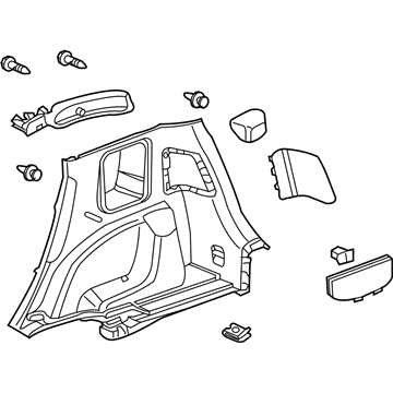 Honda 84651-TF0-E31ZA Lining Assy., L. Trunk Side *NH167L* (GRAPHITE BLACK)