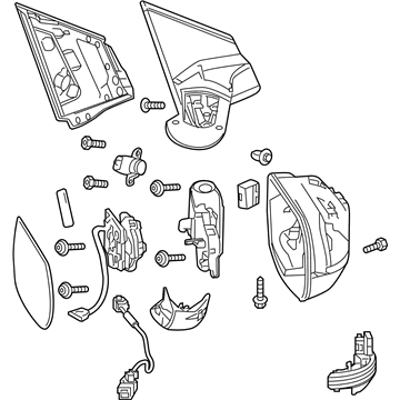 Honda 76258-T1W-A21 Set Driver Side, Mirror Assembly