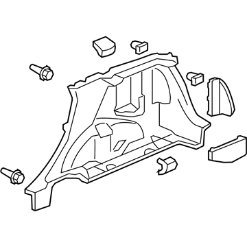 Honda 84651-SLN-A01ZA Lining Assy., L. Trunk Side *NH167L* (GRAPHITE BLACK)