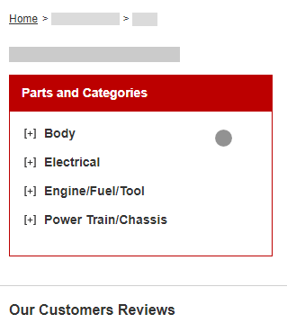 What if I do not see the part I am looking for in the categories I have searched through on mobile?